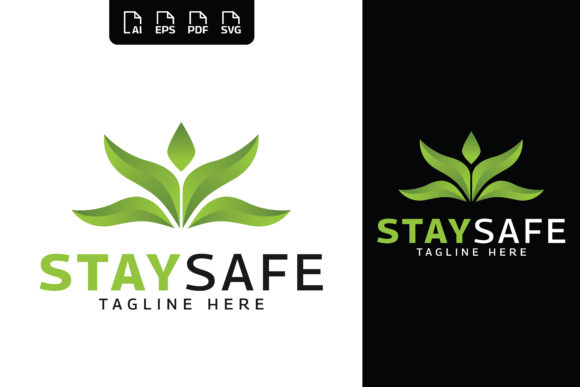 Abstract Green Flower Gradient Logo Graphics