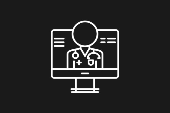 Medical Online Consultation Line Icon Graphics and Icons