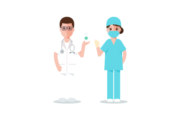 Nurse Doctor Profession Vector Arts: Graphics & Illustrations