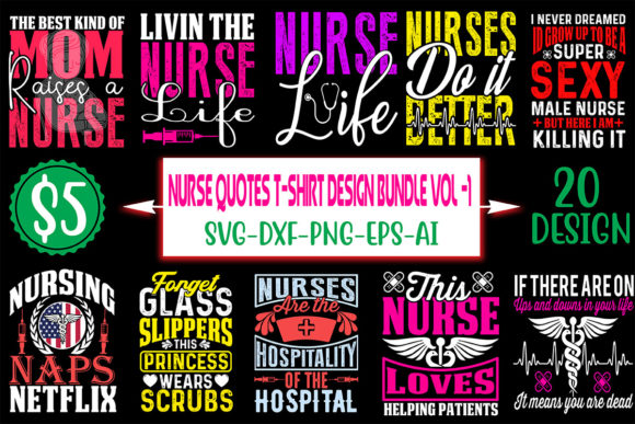 Reviewing Nurse Quotes T-Shirt Bundle Vol.1