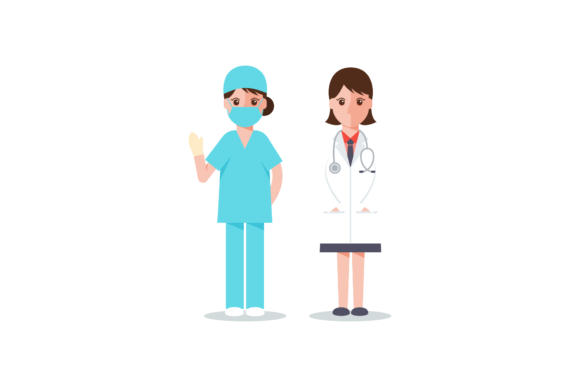 Reviewing the Nurse Doctor Profession Vector for Embroidery